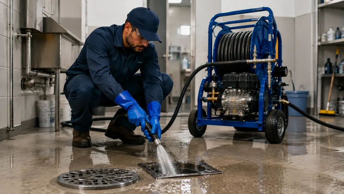 Floor Drain Hydro Jet Cleaning in Fallbrook
